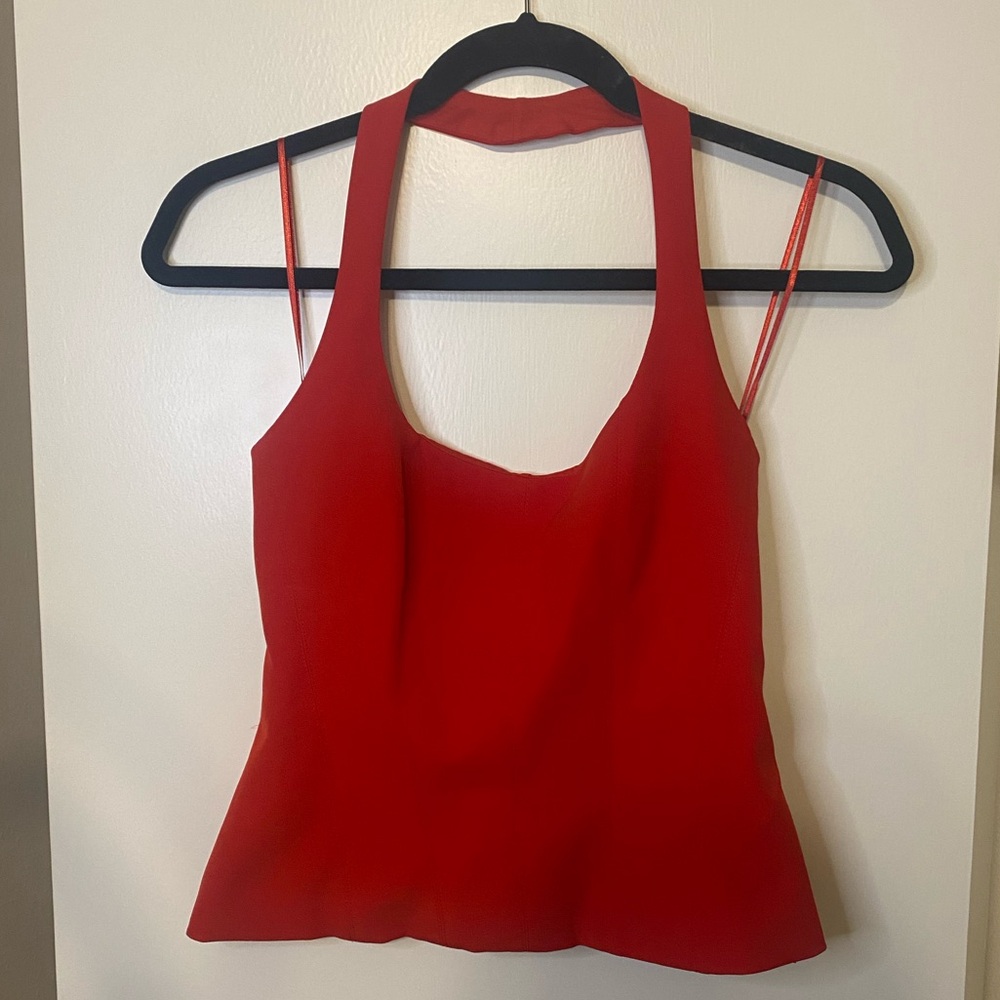 Zara Halter corset top red